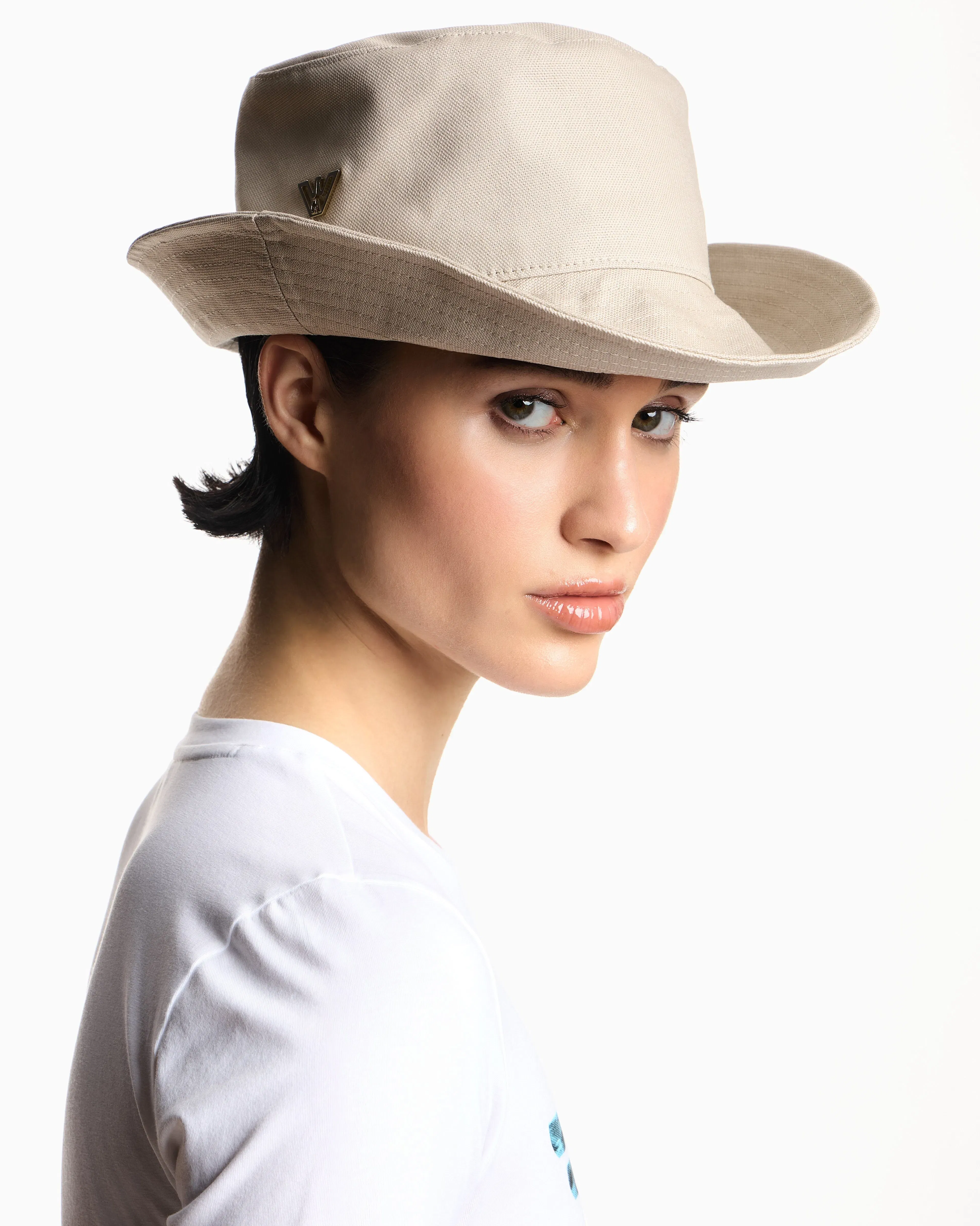 Emporio Armani Canvas cloche hat