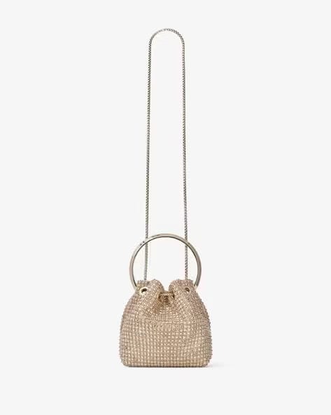 Bon Bon Crystal Embroidered Satin Mini Bag