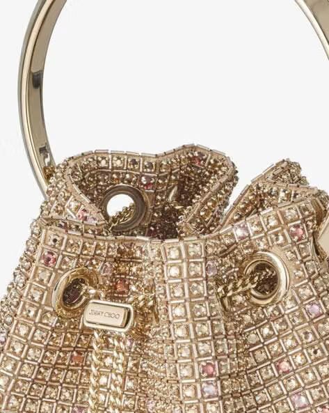 Bon Bon Crystal Embroidered Satin Mini Bag