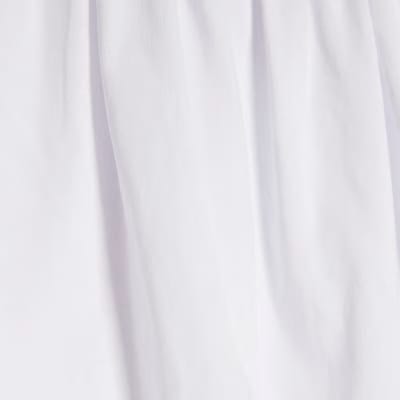 White Sleeveless Bubble Hem Top
