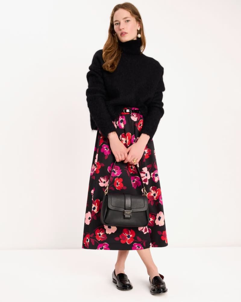 Fall Poppies Midi Skirt