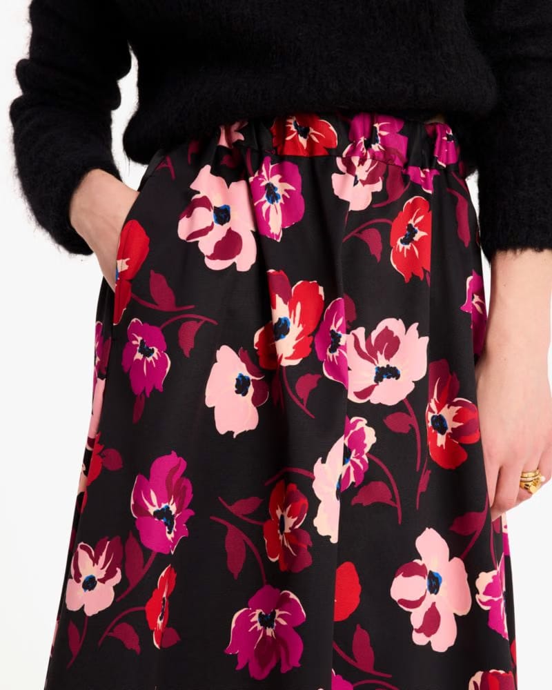 Fall Poppies Midi Skirt