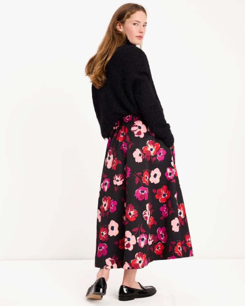 Fall Poppies Midi Skirt