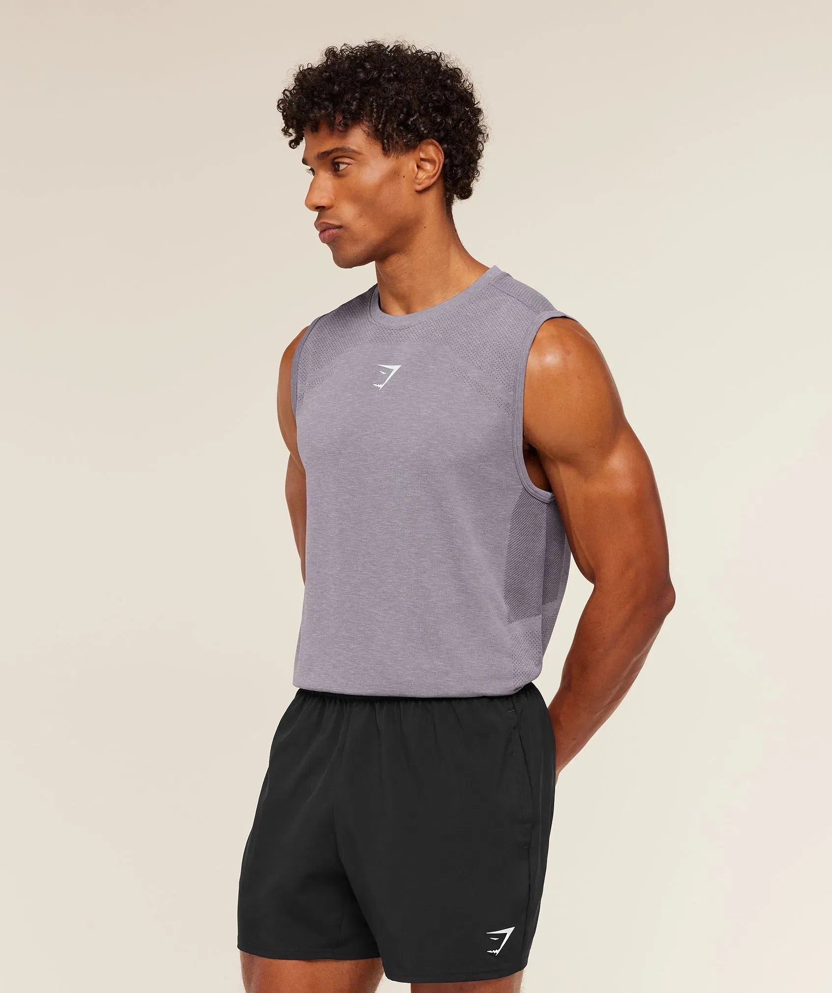 Gymshark Lightweight Seamless Tank - GS Fog Purple/ Marl