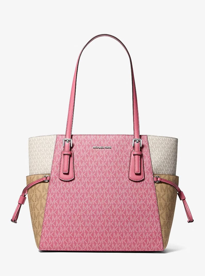 Voyager Large Color-Block Signature Logo Tote Bag