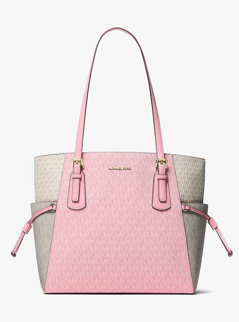 Voyager Large Color-Block Signature Logo Tote Bag