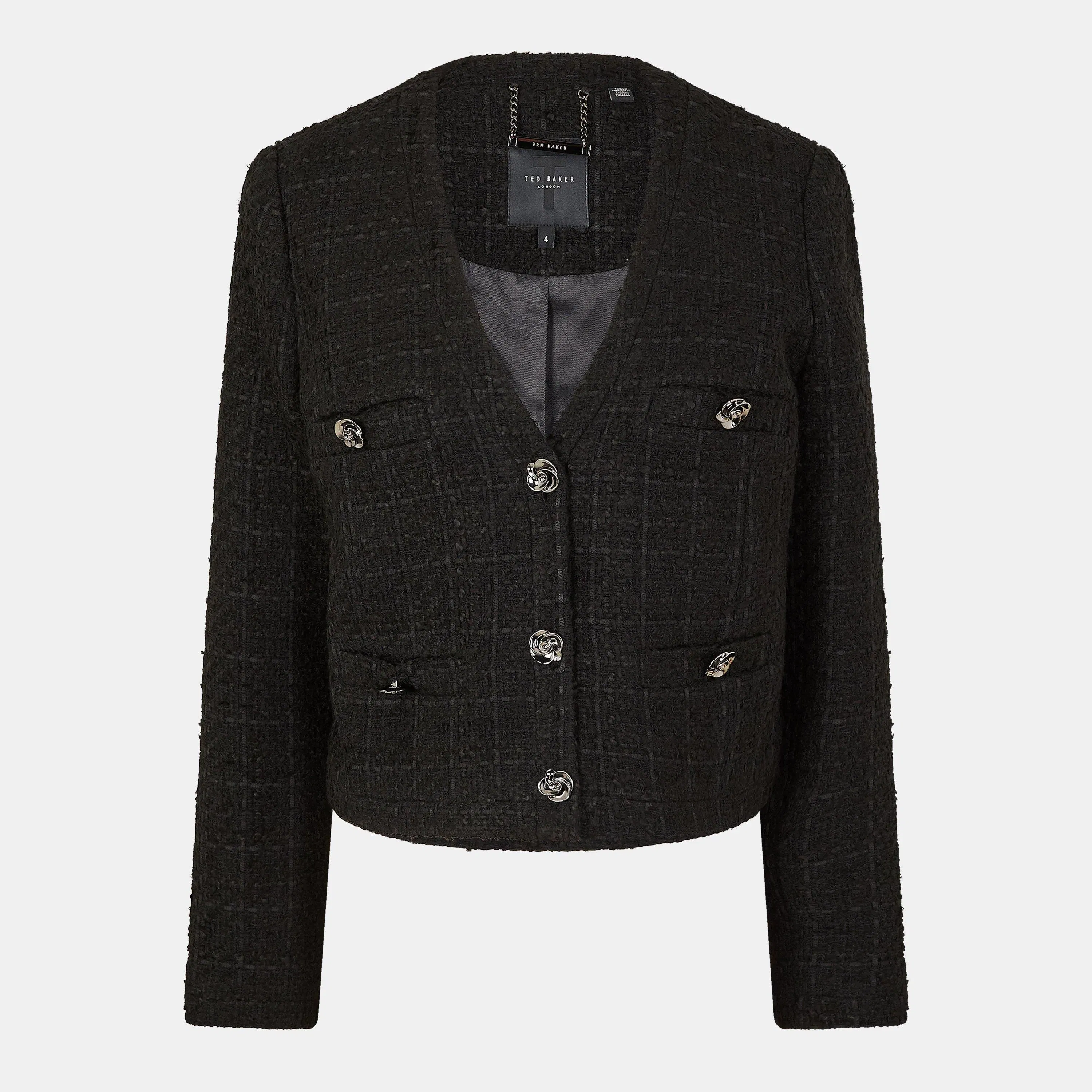 Rose Button Cropped Hybrid Jacket