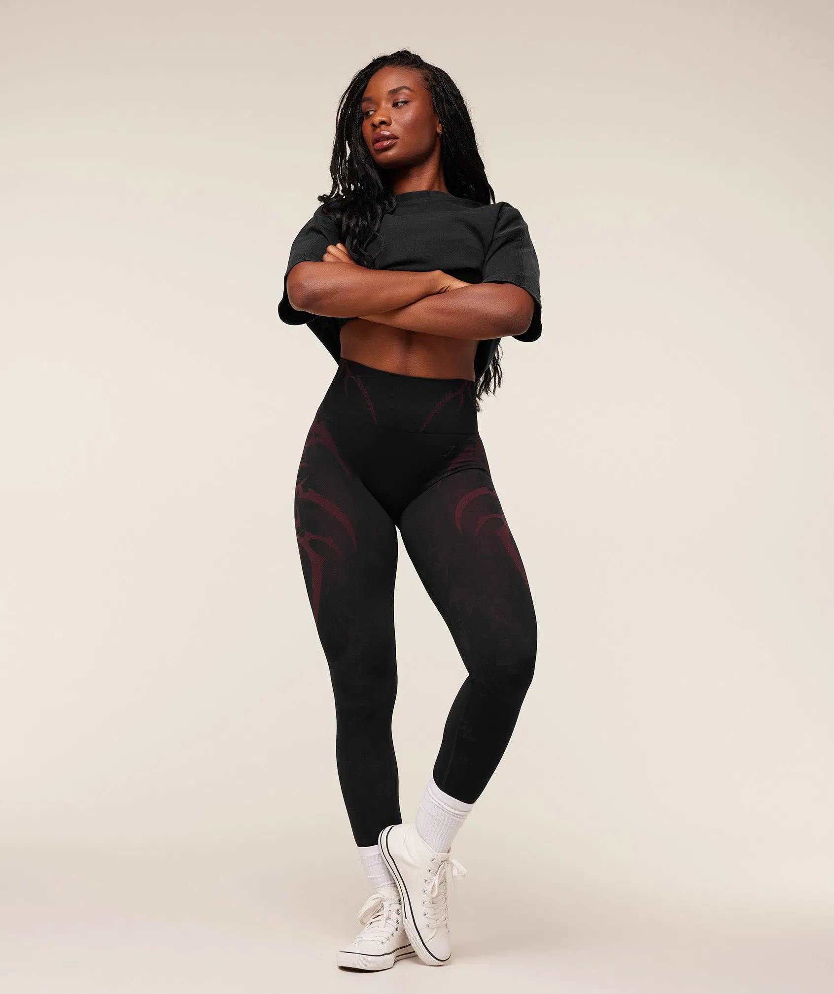 Gymshark Pump Cover Structured Fleece Top - Black/Wash