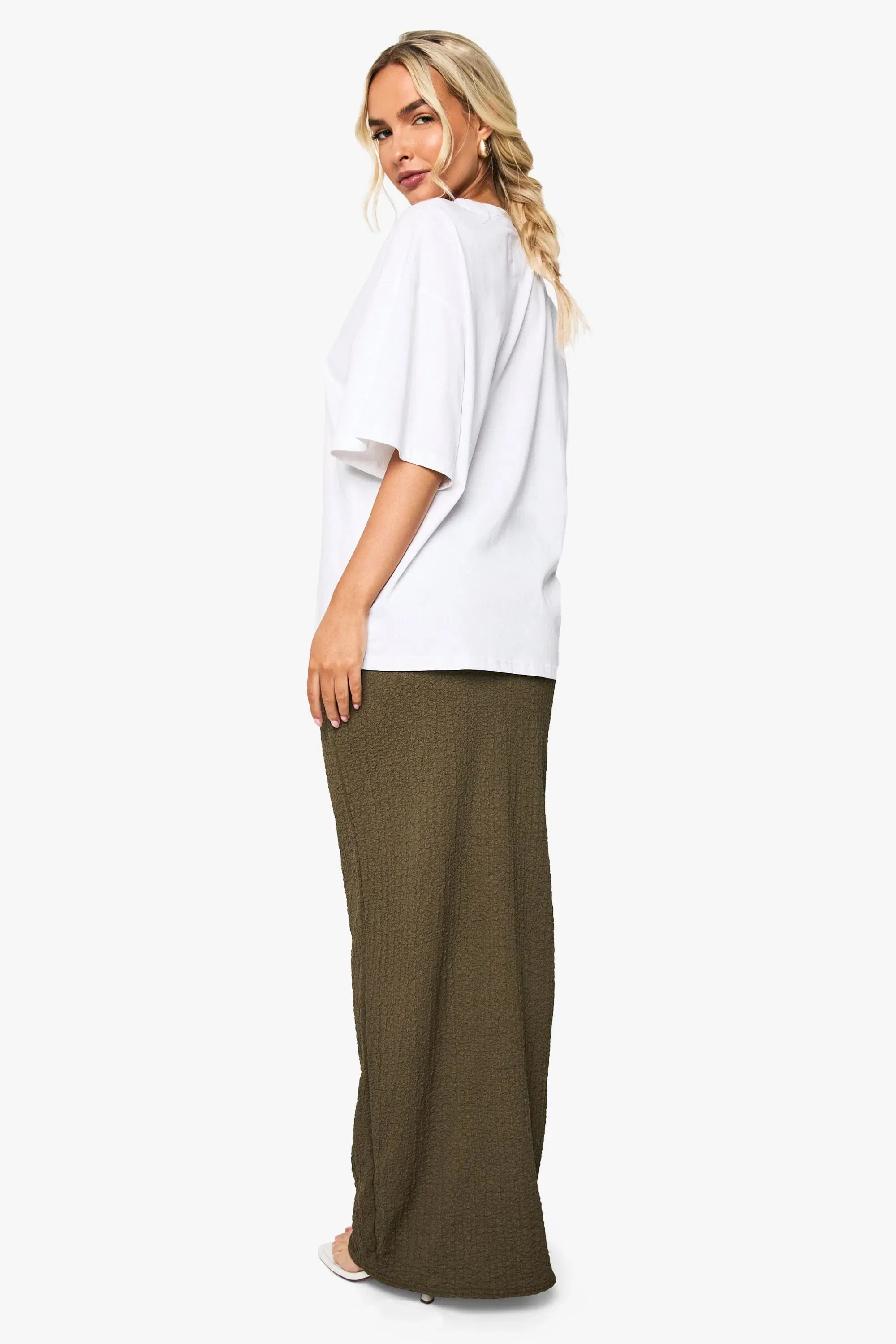 Textured Column Maxi Skirt
