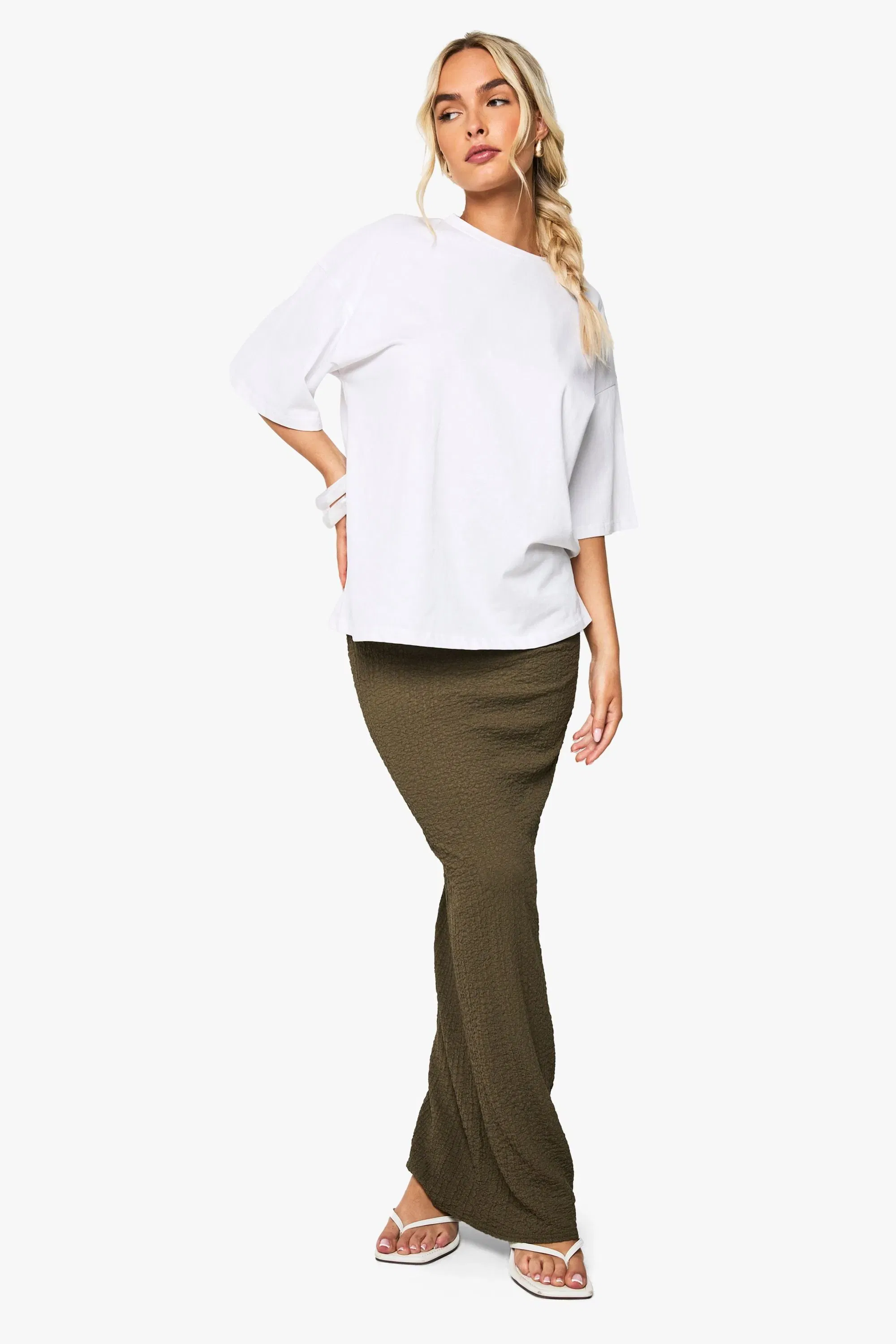 Textured Column Maxi Skirt