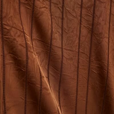 Brown Satin Striped Crinkle Blouse