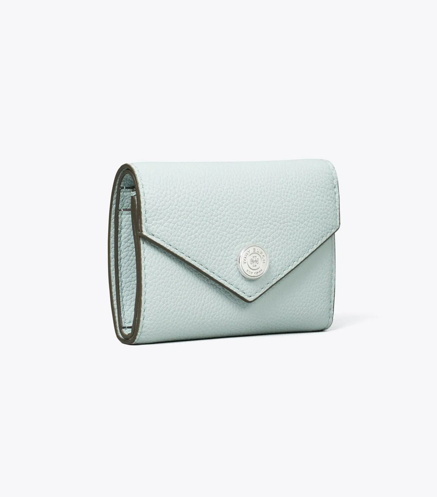 T Monogram Pebbled Small Envelope Wallet