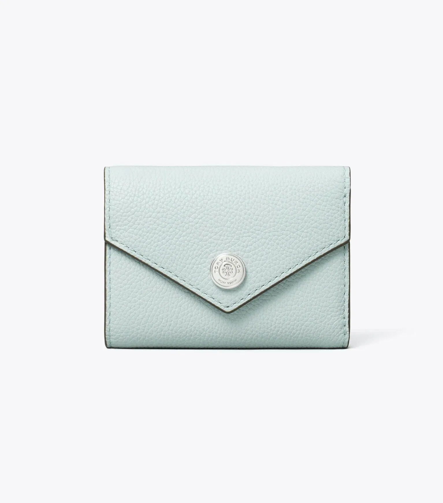T Monogram Pebbled Small Envelope Wallet