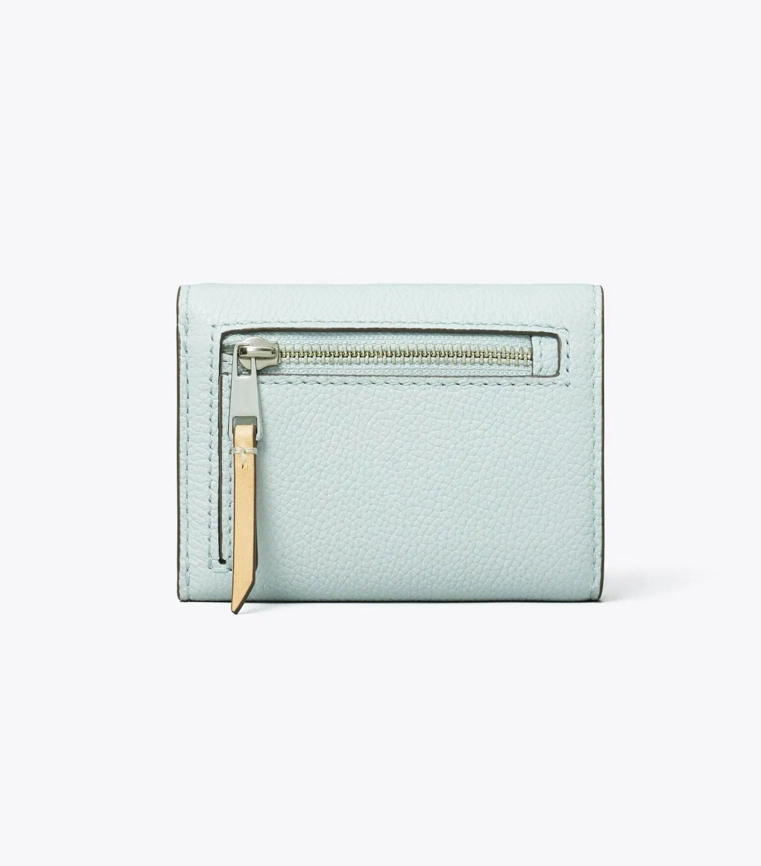 T Monogram Pebbled Small Envelope Wallet