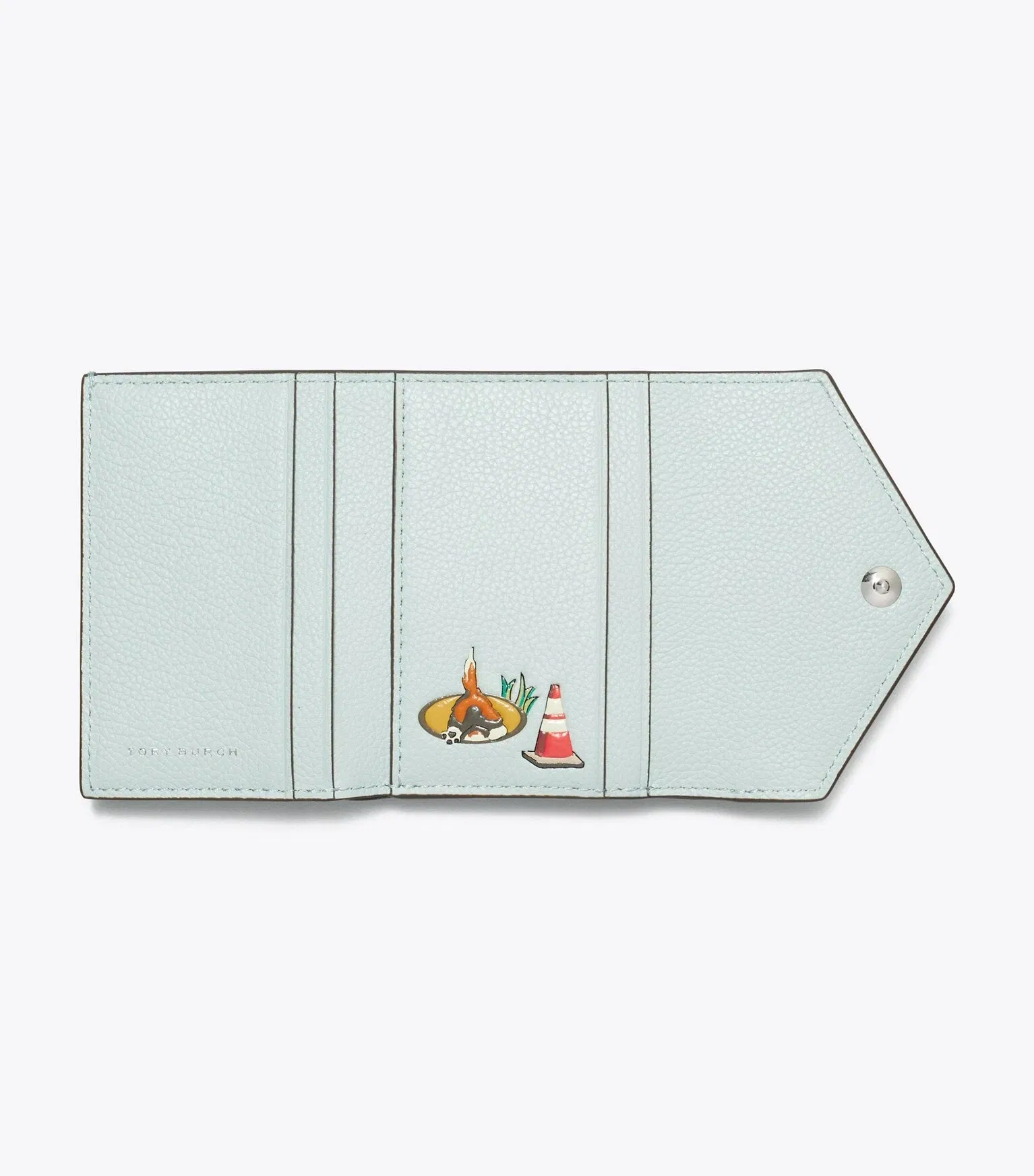 T Monogram Pebbled Small Envelope Wallet