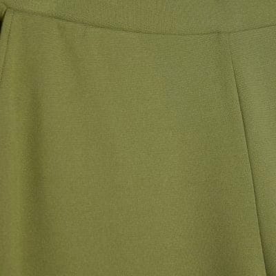 Green Ponte Wide Leg Trousers