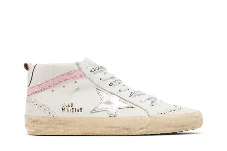 Golden Goose Wmns Mid Star 'White Silver Pink'
