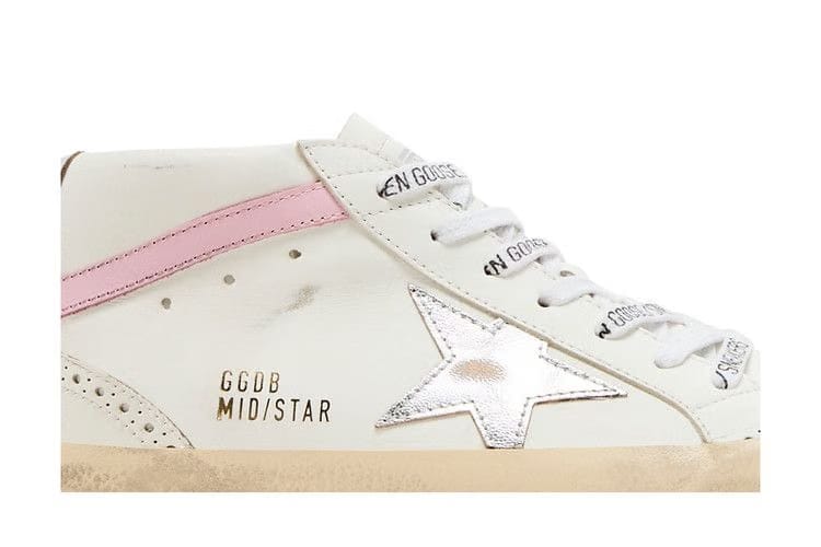 Golden Goose Wmns Mid Star 'White Silver Pink'