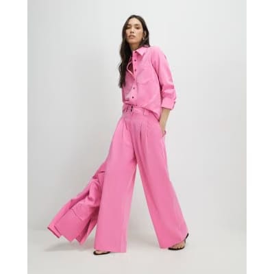 Pink Wide Leg Trousers
