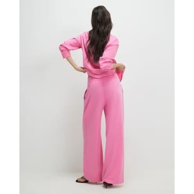 Pink Wide Leg Trousers