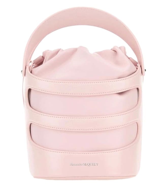 Pastel Pink Leather The Rise Bucket Bag