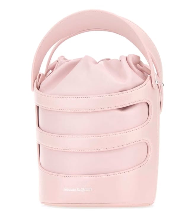 Pastel Pink Leather The Rise Bucket Bag