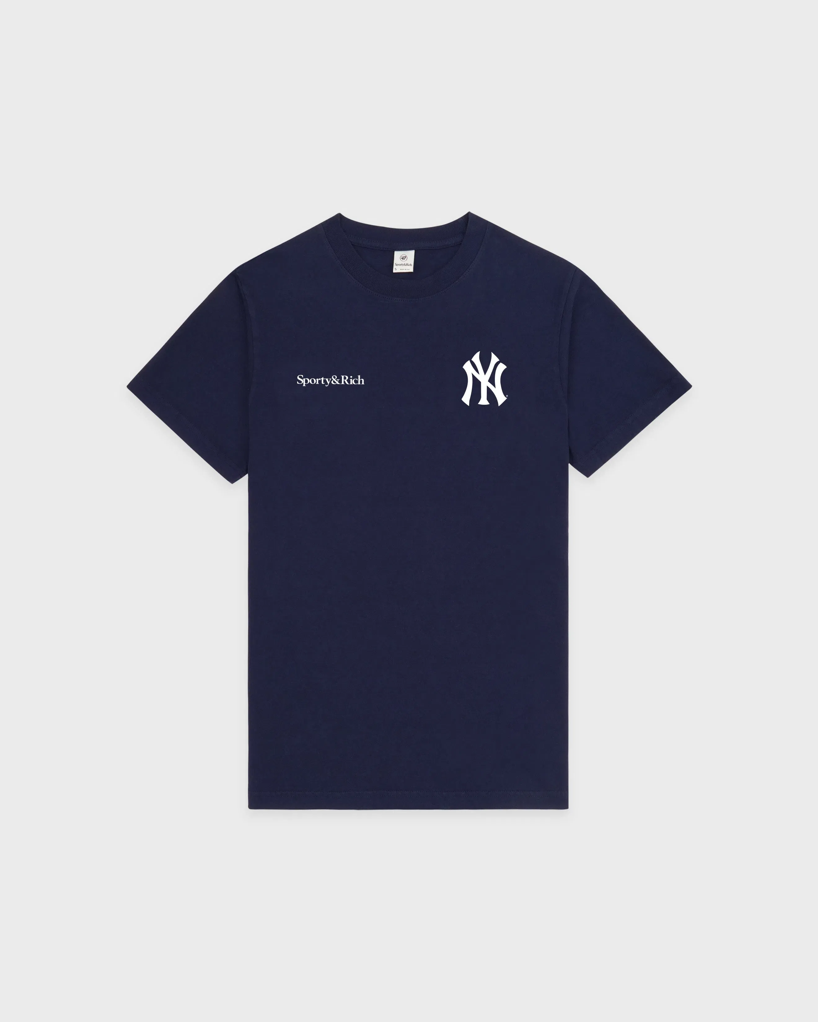 Yankees Curve T-Shirt - Navy/White