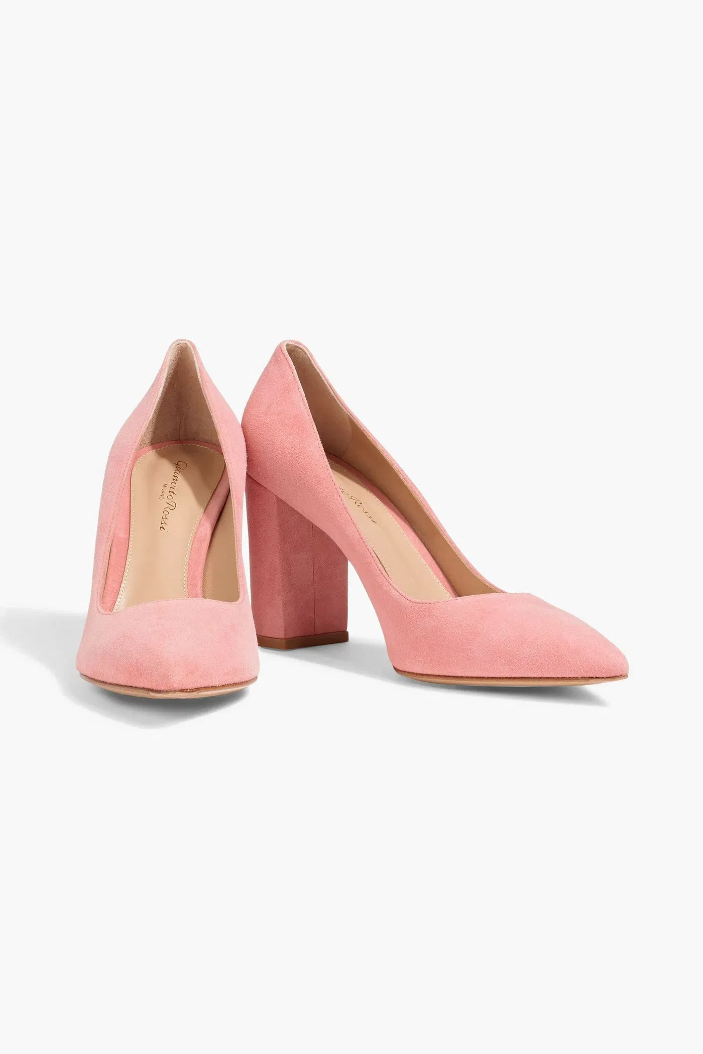 Gianvito Rossi Piper 85 Suede Pumps Baby Pink Women's