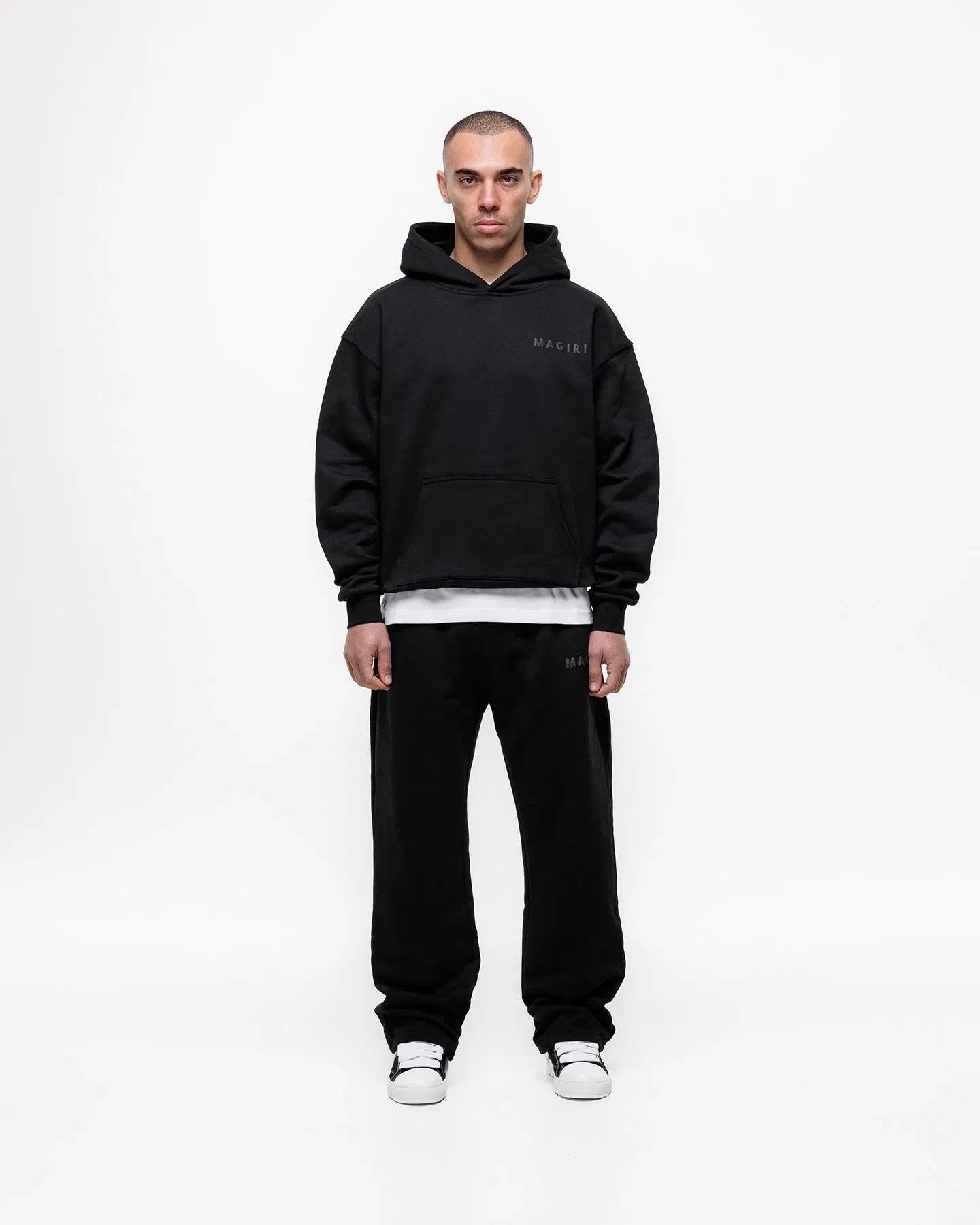 Magiri Core Puff Printed Hoodie in Black
