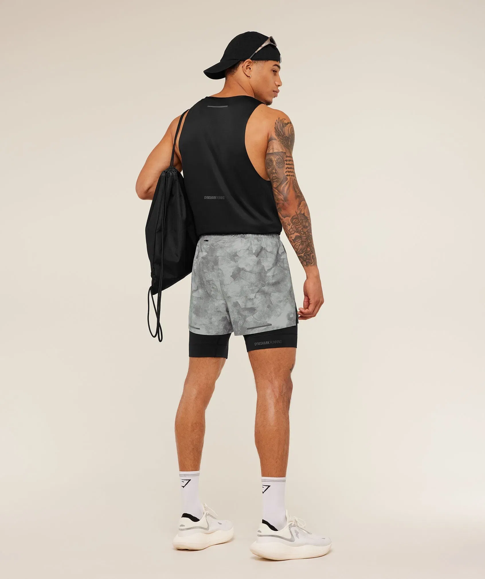 Gymshark Running Elite 2 in 1 5" Shorts - Smokey Grey/Black