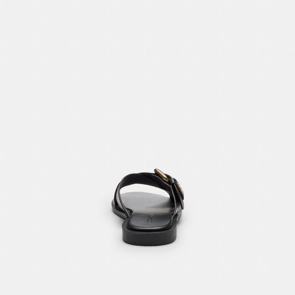 Women's Coach Crisscross Buckle Sandal Black
