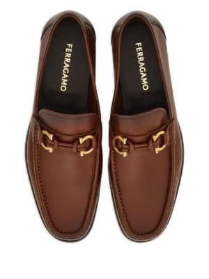 Ferragamo Gancini leather loafers