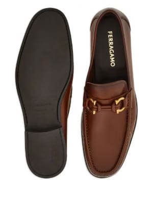 Ferragamo Gancini leather loafers