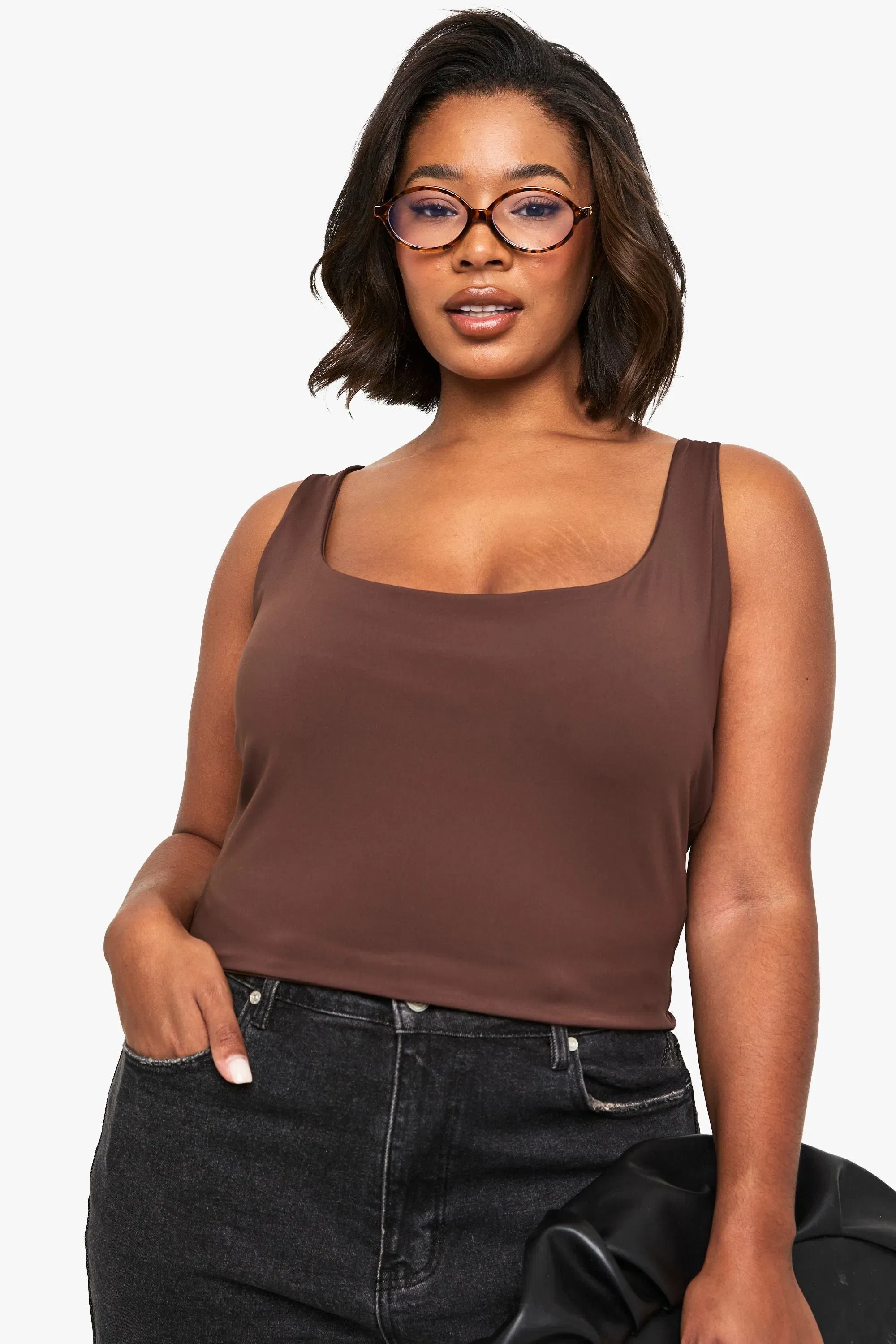 Plus sculpt scoop neck tank top