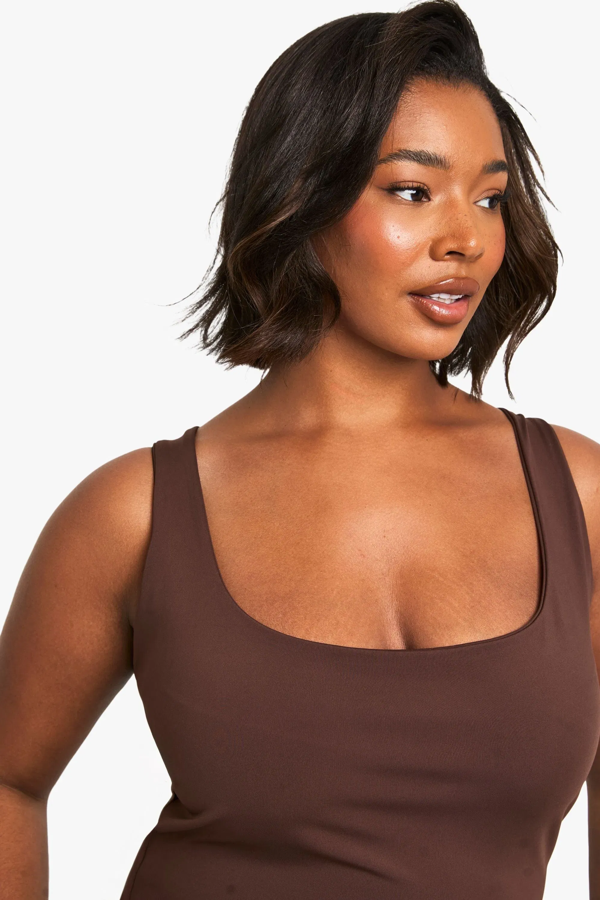 Plus sculpt scoop neck tank top