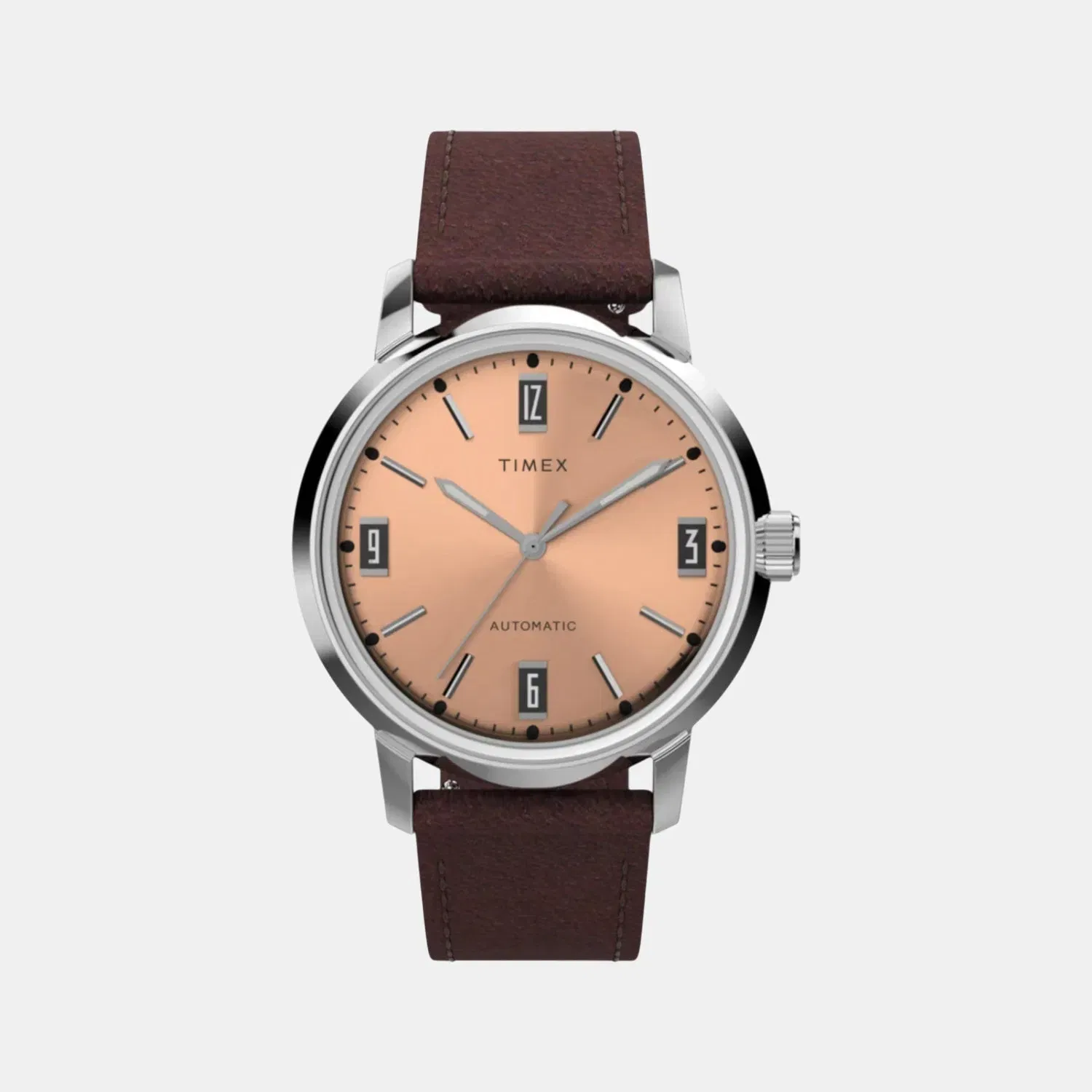 Timex Men Automatic Brown Dial Analog Leather Watch Tw2W33800U9