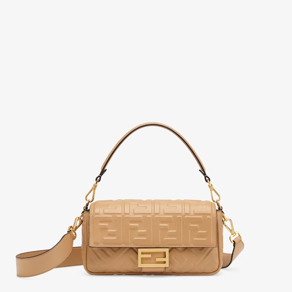 Baguette Beige leather bag