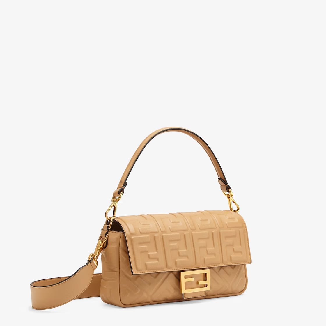 Baguette Beige leather bag