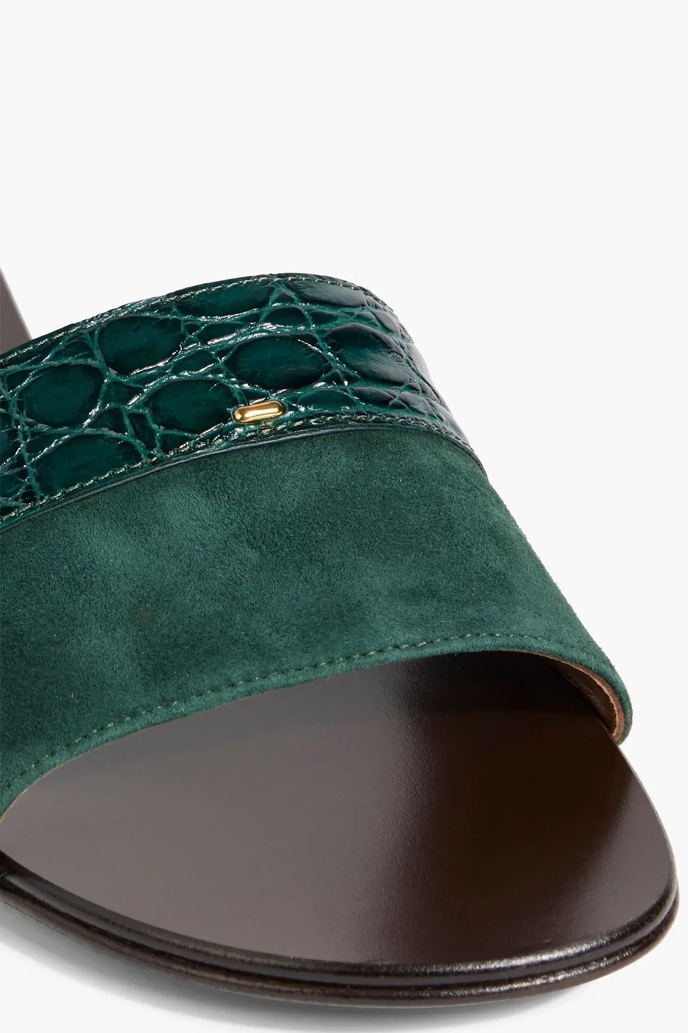 Giuseppe Zanotti Roose Croc-Effect Leather And Suede Slides Emerald Women's