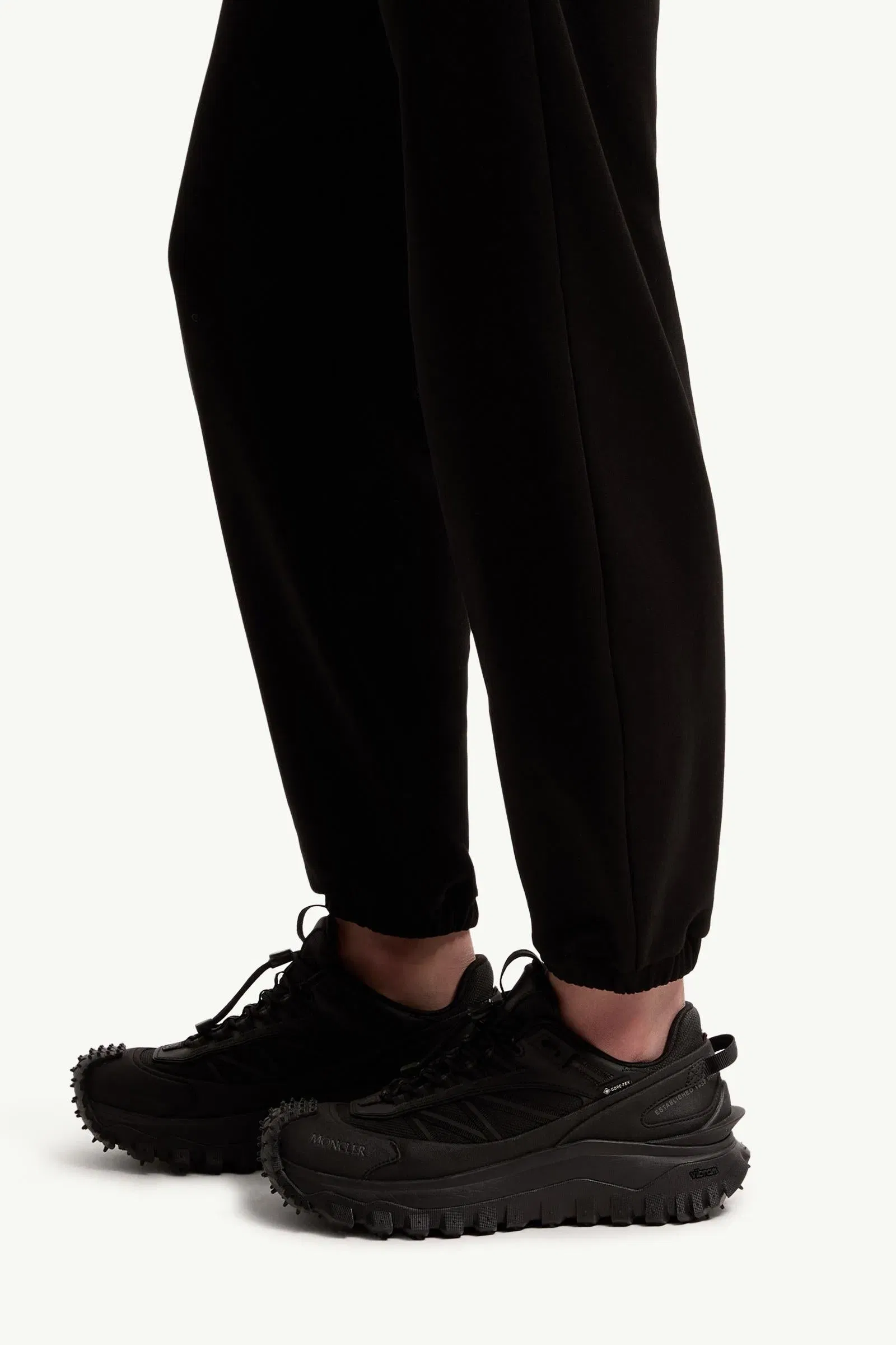 Moncler Logo Cotton Sweatpants Black Black