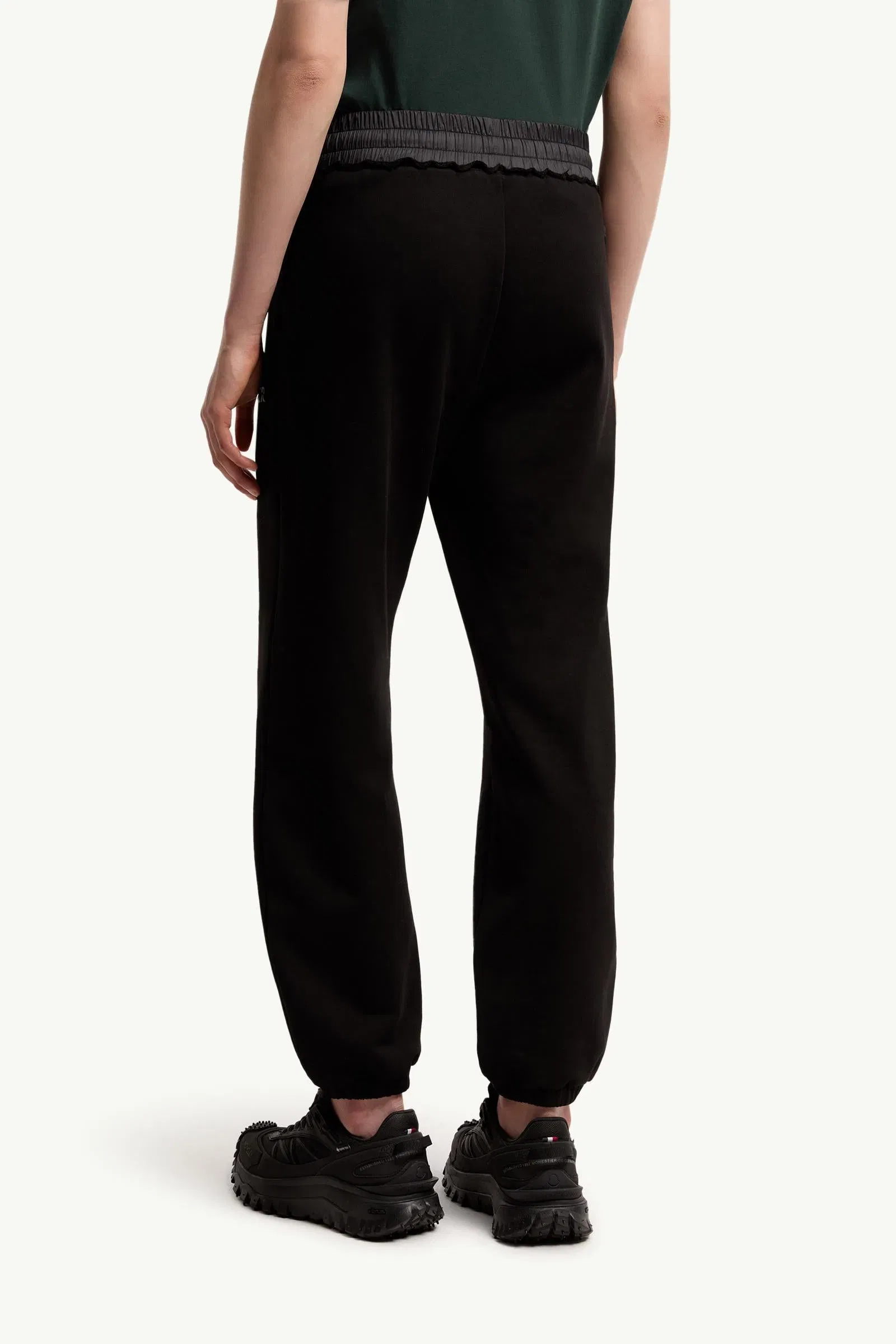 Moncler Logo Cotton Sweatpants Black Black