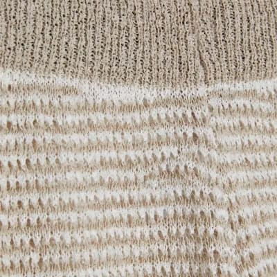 Petite Beige Striped Knitted Trousers