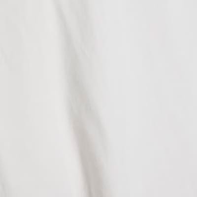 White Sleeveless Pleat Detail Top