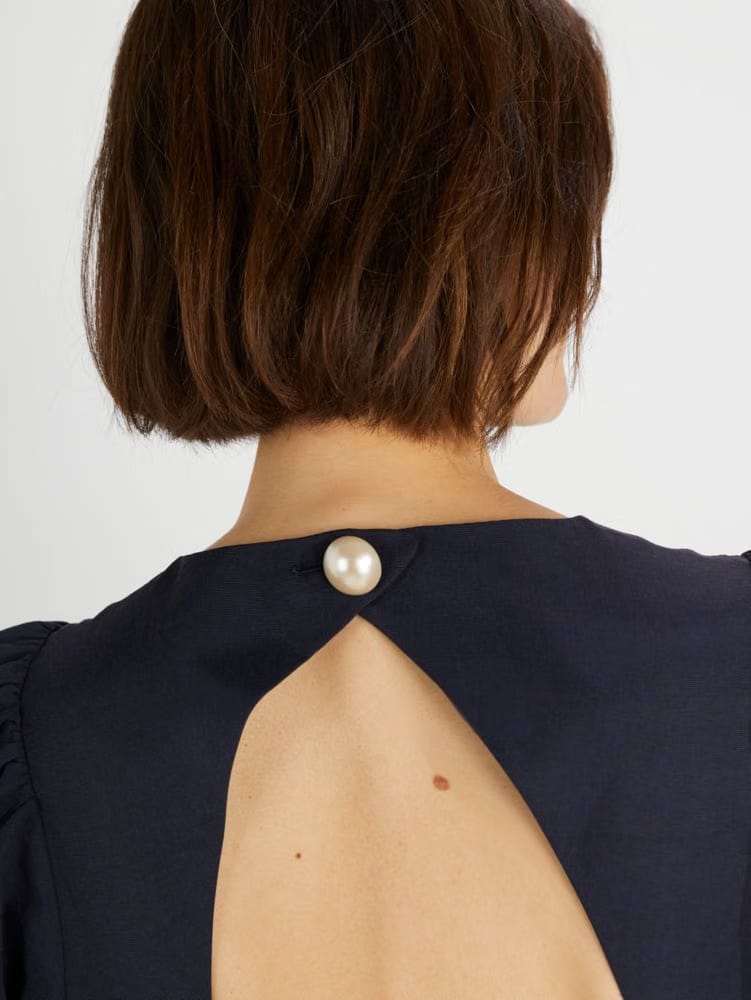 Pearl Embellished Open Back Dress