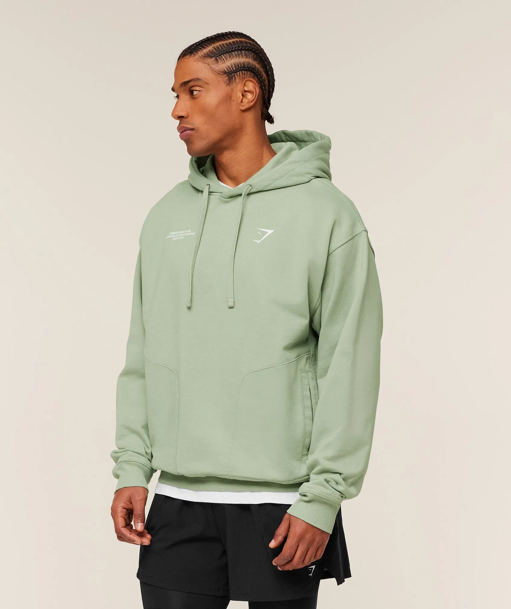 Gymshark Conditioning Club Hoodie - GS HAZE GREEN/GS WHITE