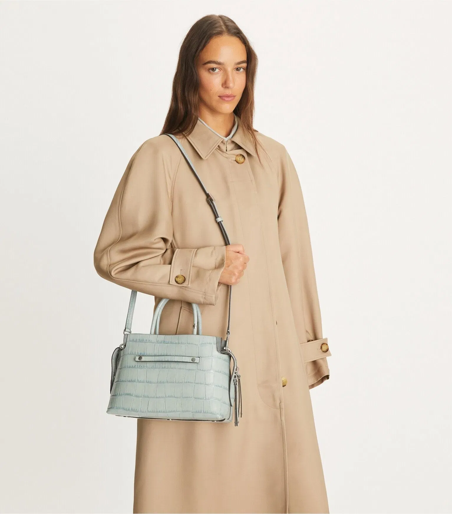 Mercer Croc-Embossed Satchel