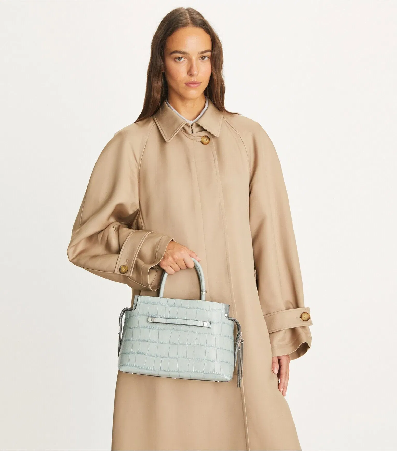 Mercer Croc-Embossed Satchel
