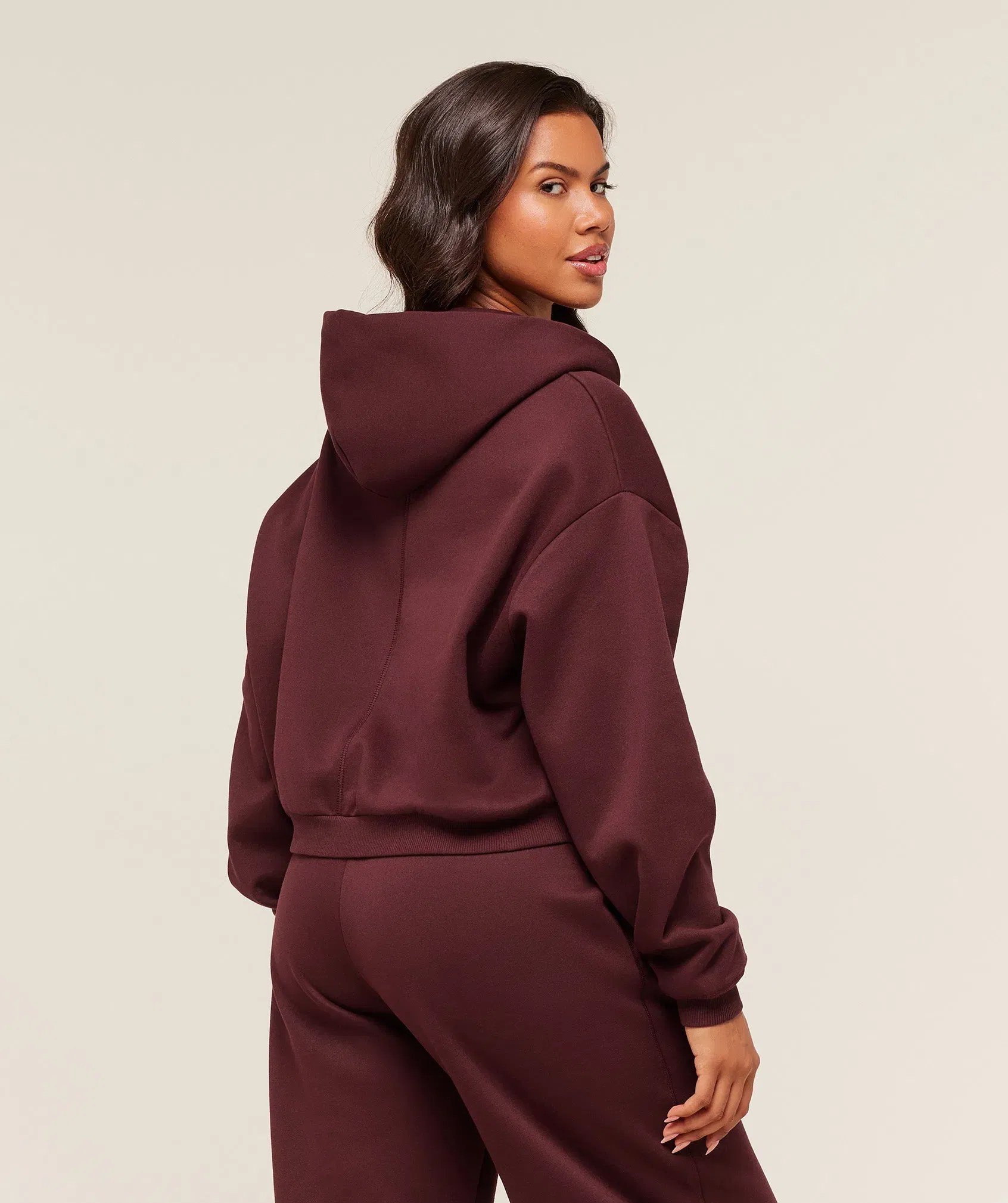 Gymshark Cosy Luxe Zip Through Hoodie - Rich Maroon