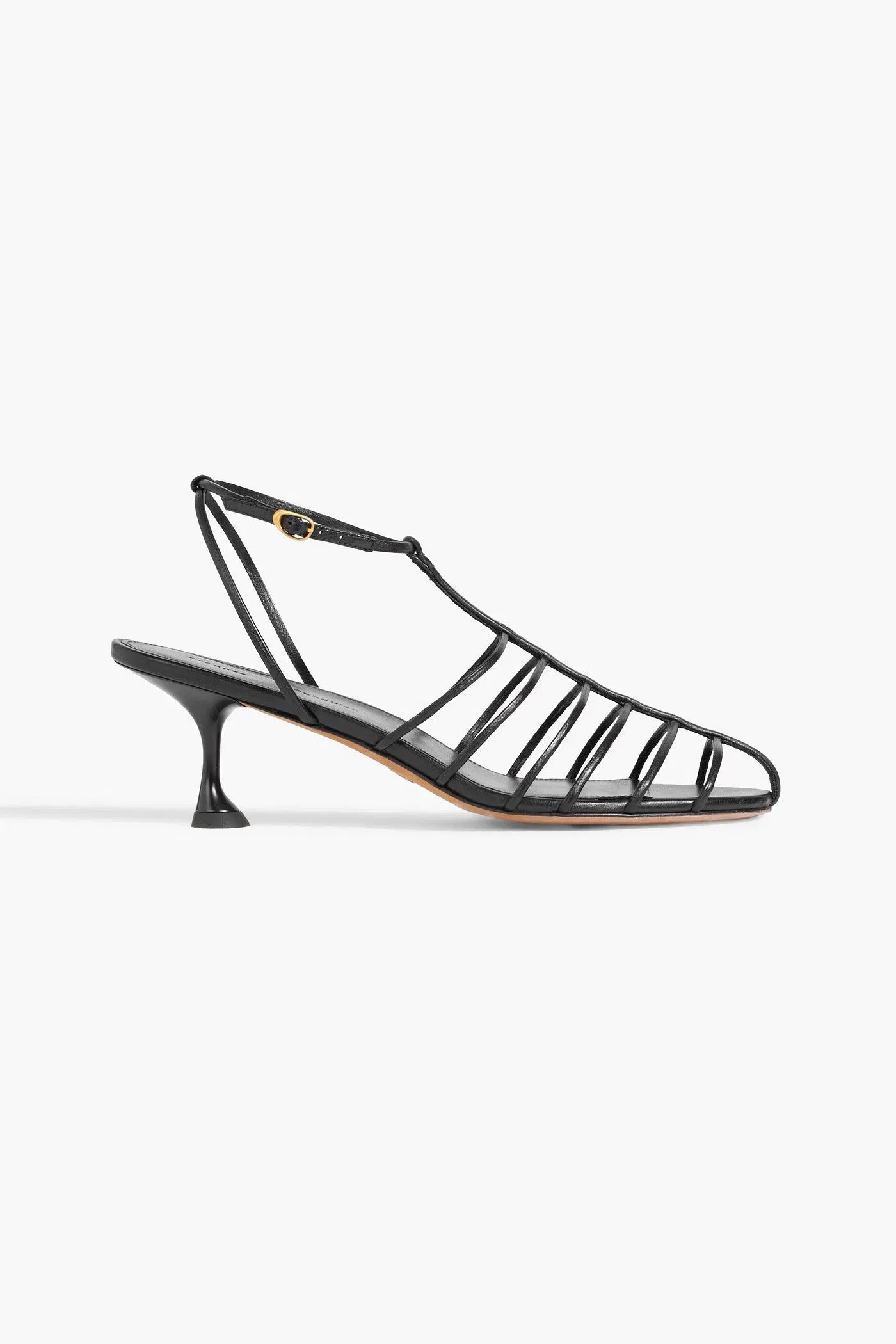 Proenza Schouler T-Shirt Cage Leather Sandals Black Women's