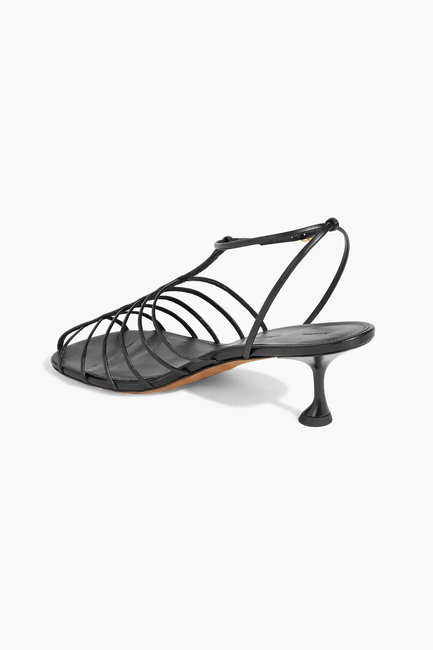 Proenza Schouler T-Shirt Cage Leather Sandals Black Women's